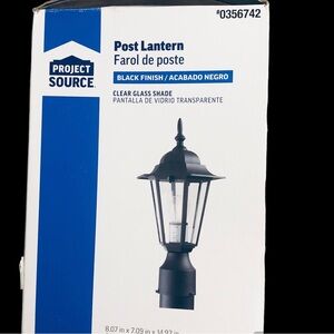 Project Source 14.92-in Sand Black Traditional Outdoor Light Post Lantern